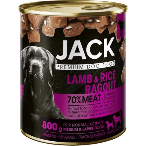 Jack kutya konzerv ragu - bárány, rizs- 800g