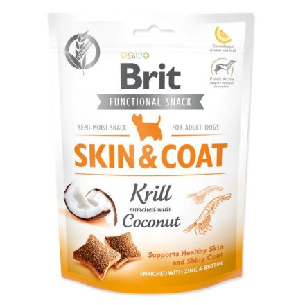 Brit Care Functional Snack Skin&Coat - jutalomfalat kutyáknak - 150g