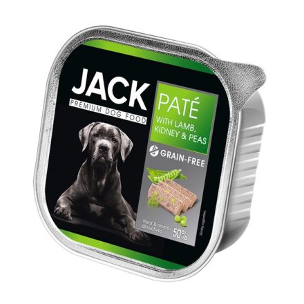 Jack gabonamentes bárány/vese pástétom zöldborsóval kutya konzerv 150 g - alutálkás