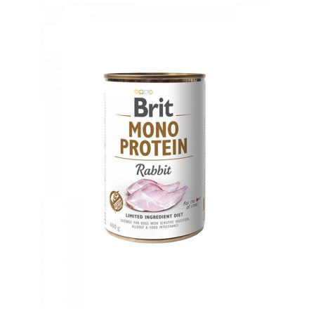 Brit Monoprotein - Rabbit - Nyúl - nedves kutyaeledel - 400 g