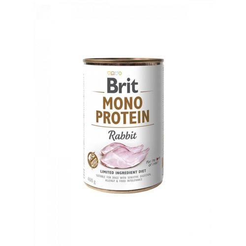   Brit Monoprotein - Rabbit - Nyúl - nedves kutyaeledel - 400 g