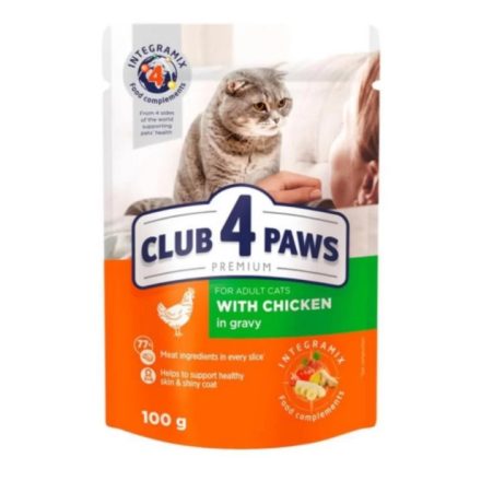 CLUB 4 PAWS premium - csirkehússal szószban - alutasakos macskaeledel