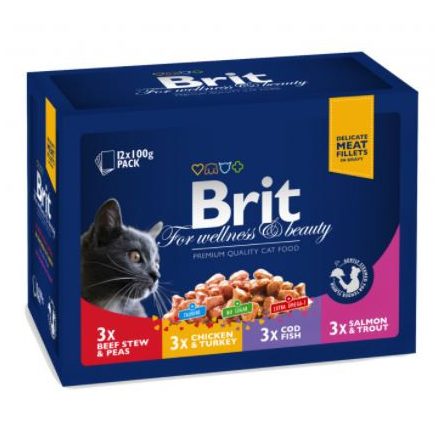 Brit Premium Cat - alutasakos nedves macskaeledel válogatás - 12x100g - Family Multipack