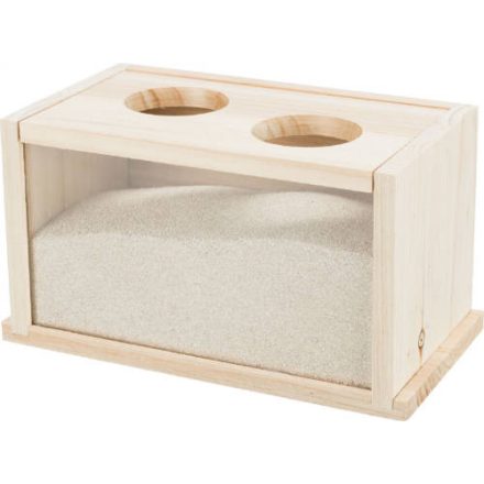 Trixie Sand Bath with platform -homok fürdető hörcsögnek/futóegereknek, (fa) 22x12x22 cm