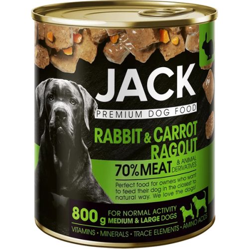 Jack kutya konzerv ragu - nyúl,répa - 800g