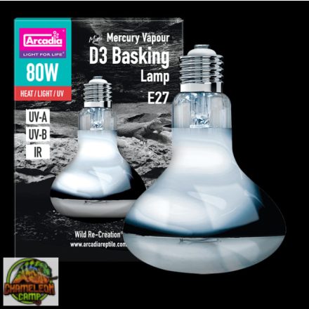 Arcadia Mercury Vapour D3 Basking Lamp - Kombinált 2in1 izzó - 80 W