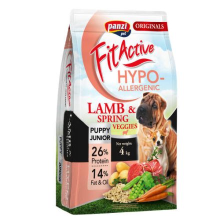 FitActive Originals Puppy Junior hypoallergén száraztáp kölyökkutyáknak - báránnyal, tavaszi zöldséggel - 4 kg