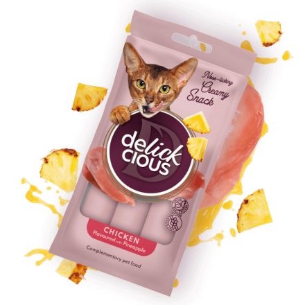 Delickcious Creamy Snack - csirke, ananász (60 g (4*15 g))