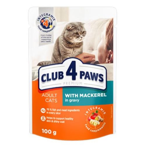   CLUB 4 PAWS premium - makréla szószban - alutasakos macskaeledel