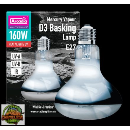 Arcadia Mercury Vapour D3 Basking Lamp - Kombinált 2in1 izzó - 160 W
