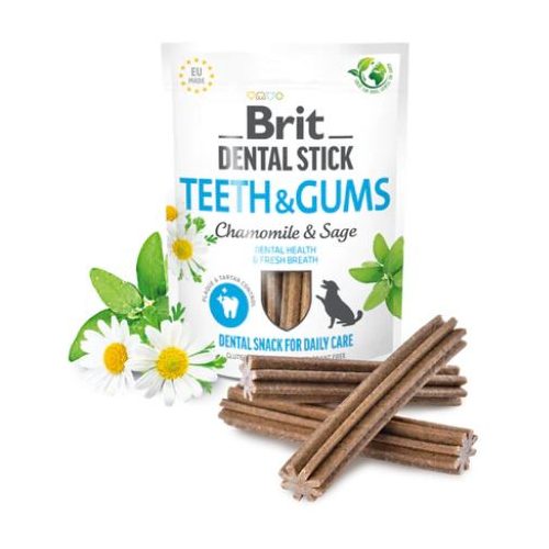   Brit Dental Stick Teeth&Gums kamillával, zsályával - fogtisztító jutalomfalat kutyáknak - 150g