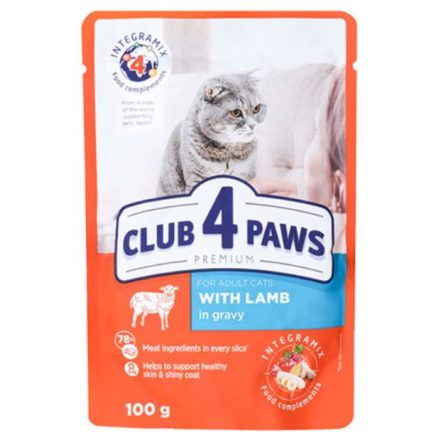 CLUB 4 PAWS premium - bárány szószban - alutasakos macskaeledel