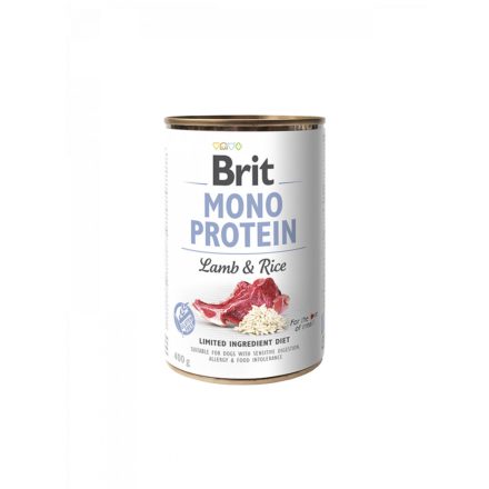 Brit Monoprotein - Lamb and rice- Bárány rízzsel - nedves kutyaeledel - 400 g