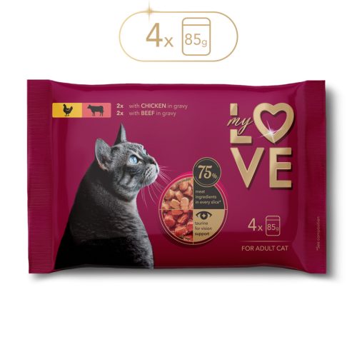 My Love alutasakos macskaeledel 4x85g - csirke , marha