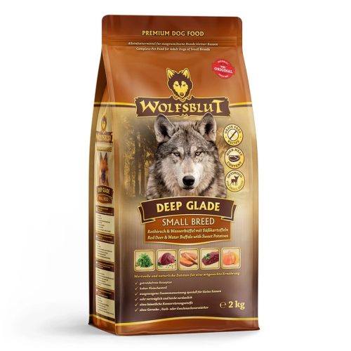   Wolfsblut Deep Glade Adult Small Breed -gímszarvassal, vizibivallyal - gabonamentes száraz kutyatáp 2 kg