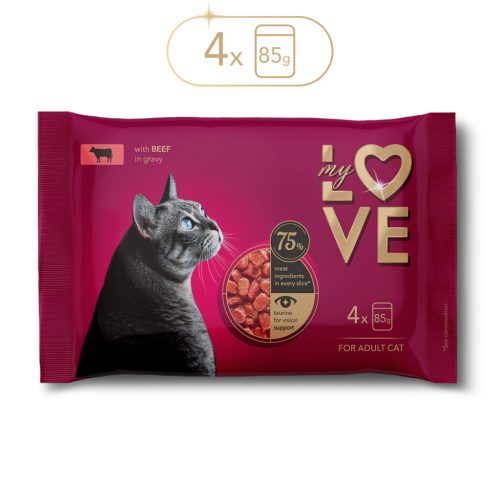 My Love alutasakos macskaeledel 4x85g - marha szószban
